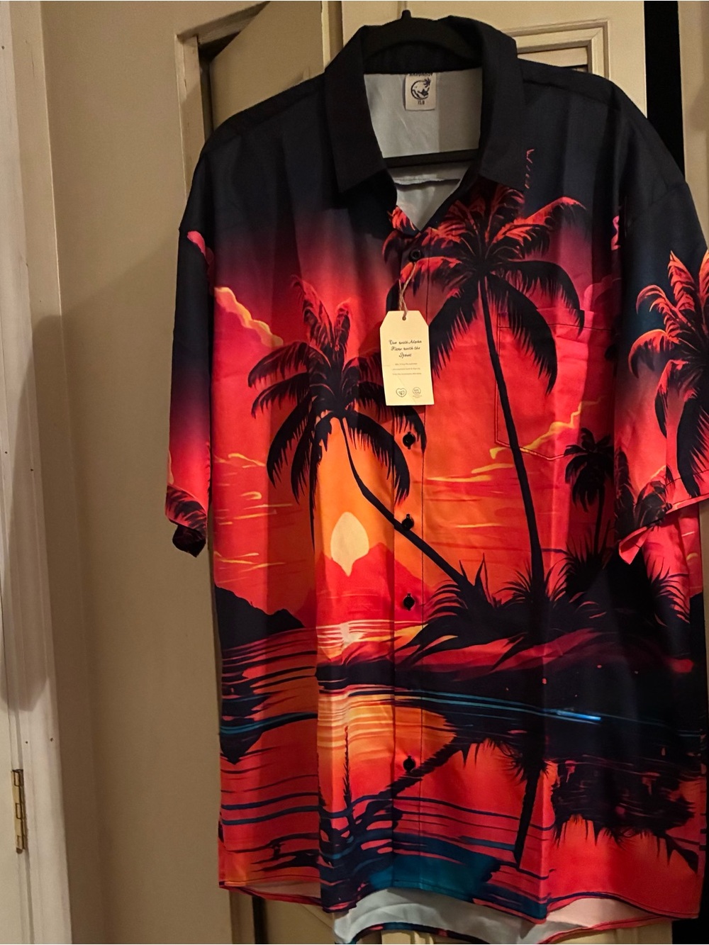 NWT men’s Hardaddy dramatic Hawaiian print shirt size red/orange/black size XLB